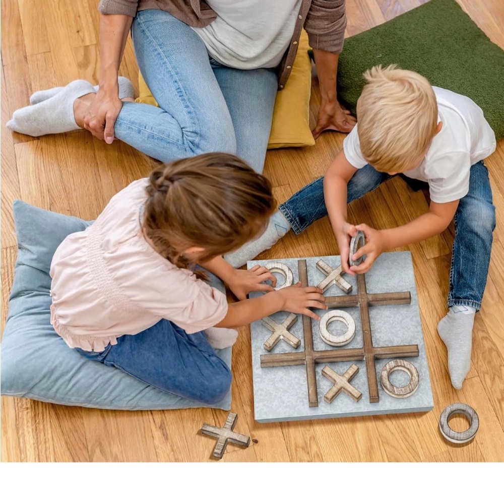 NWT Magnetic Tic Tac Toe Board(metal board with wood pieces). - Picture 9 of 10